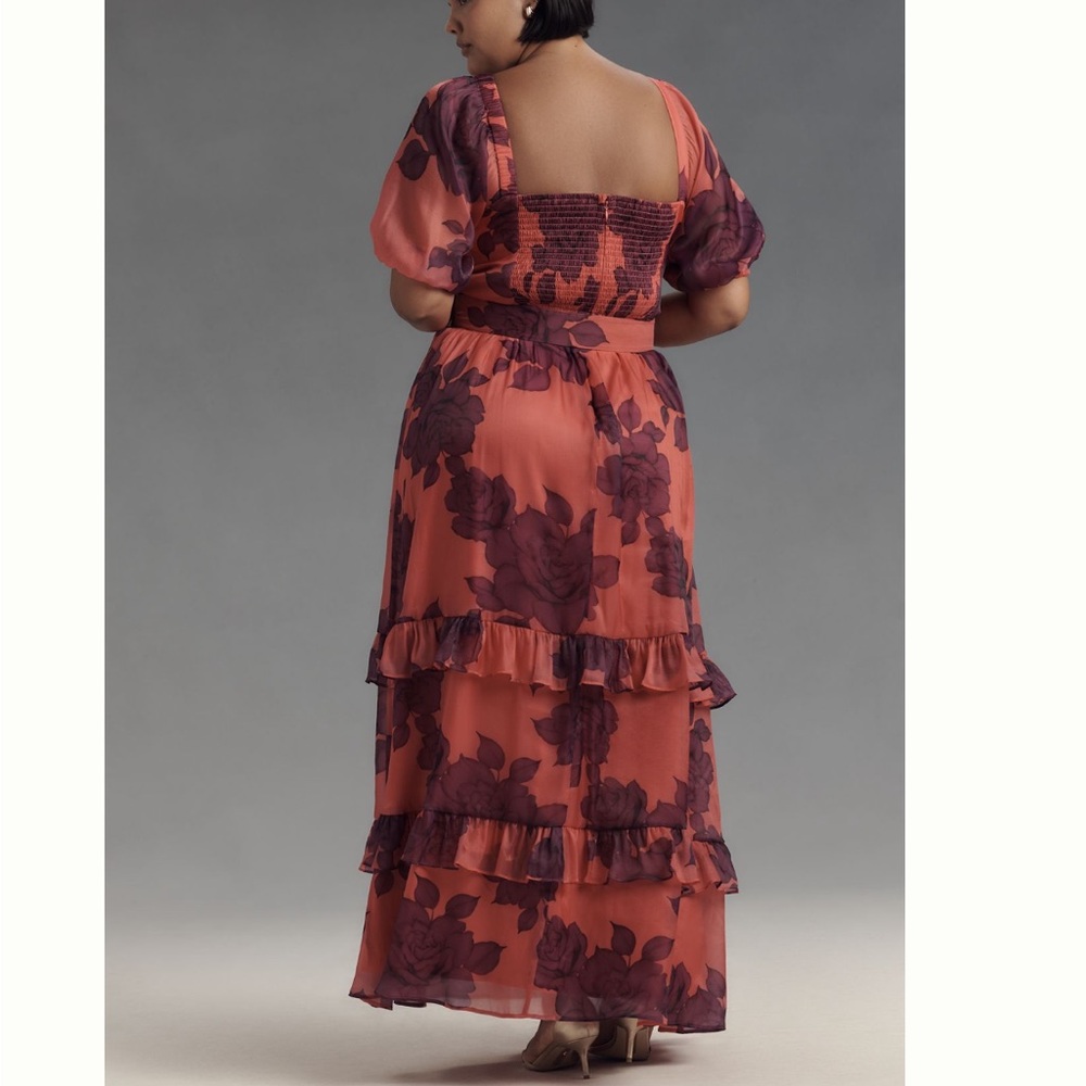NWT Anthropologie Hutch Women's Puff Sleeve Ruffle Midi Dress 2X - Picture 2 of 6